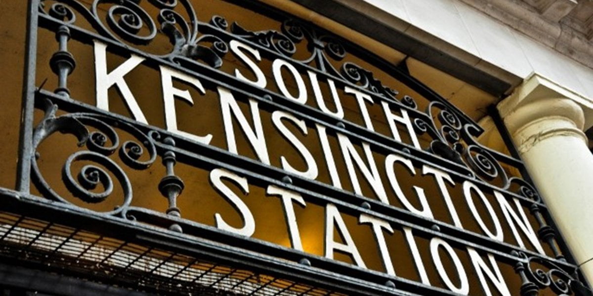 South Kensington station sign