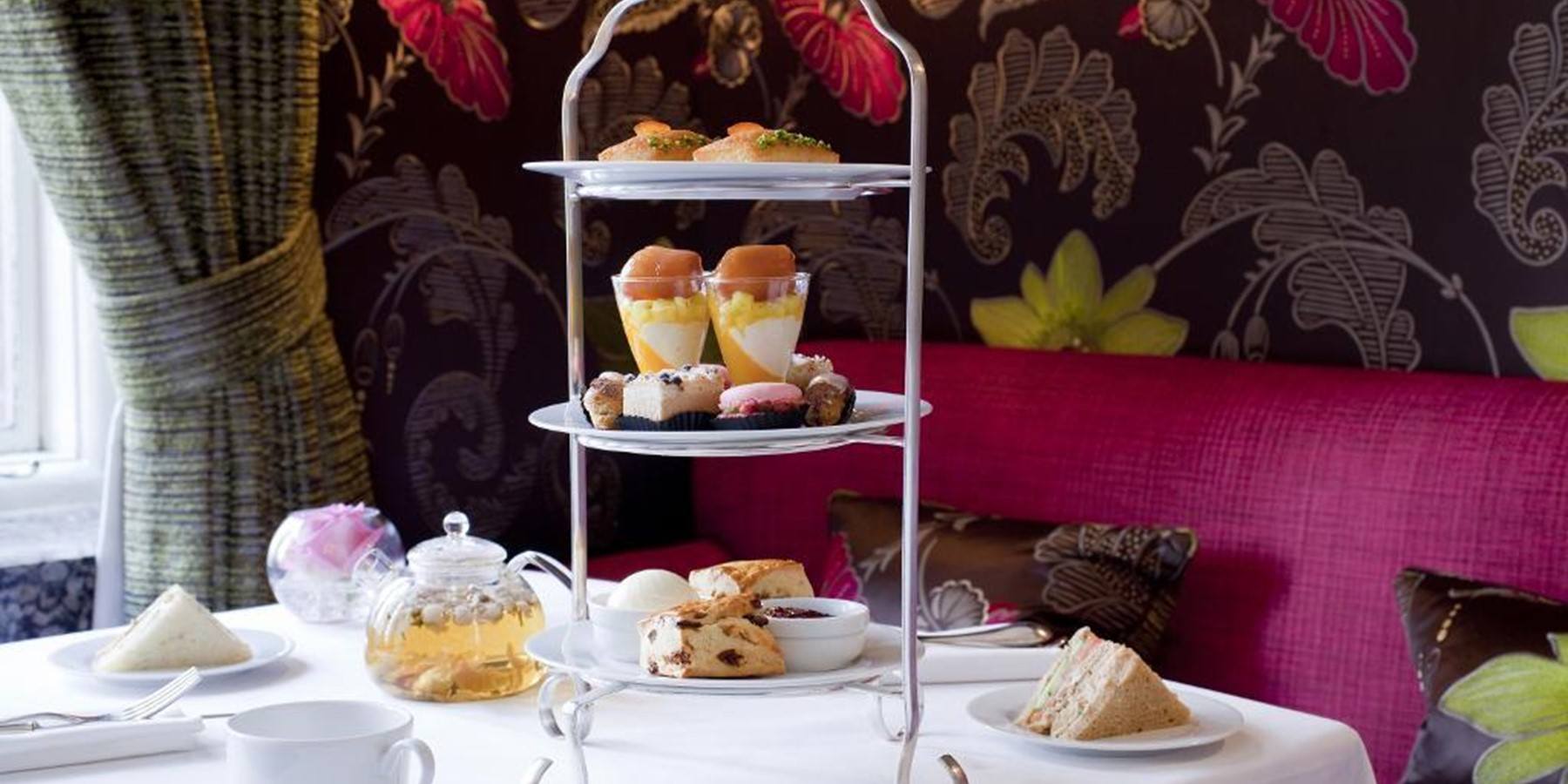 afternoon tea with cake stand