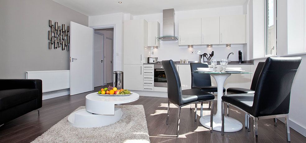 One White's Row open plan kitchen diner living room