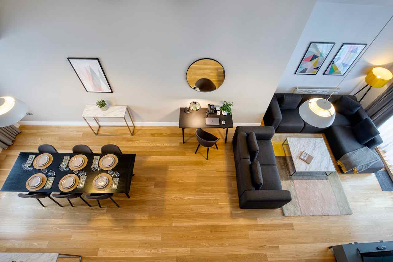 Monarch House Duplex View of Lounge Diner From Above